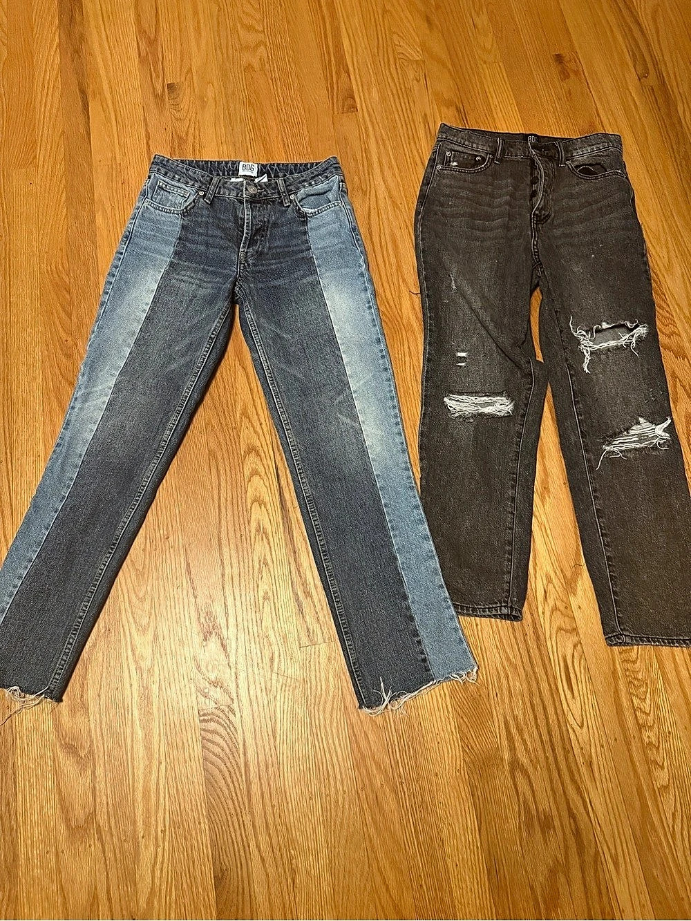 BDG Bundle Slim Straight Distressed Jeans in Gray Waist 27 - Two toned -25